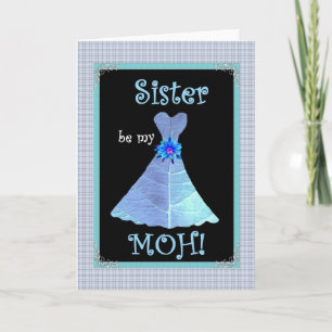 Invitation de mariage de SŒUR - Robe Bleue