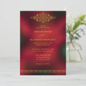 Invitation de mariage de style arabe en or et roug (Debout devant)
