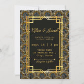 Invitation de mariage de style Art déco brodée (Devant)