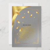 Invitation de mariage de style feuille d'or de lux (Dos)