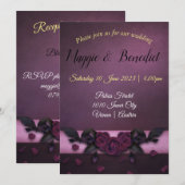 Invitation de mariage de style gothique. Personnal (Devant / Derrière)