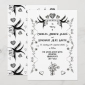 Invitation de Mariage de Style Tatouage Ancien (Devant / Derrière)