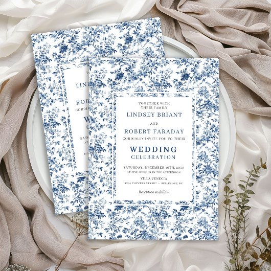 Invitation de mariage de style toile classique roy