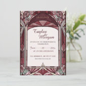 Invitation de mariage de style vitrail (Debout devant)