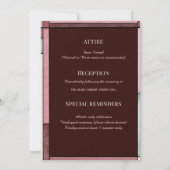 Invitation de mariage de style vitrail (Dos)