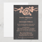 Invitation de mariage de tableau de bord Rose de p (Devant / Derrière)