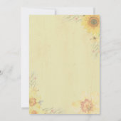 invitation de mariage de tournesol occidental (Dos)