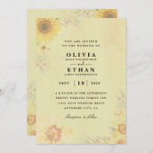 invitation de mariage de tournesol occidental (Devant / Derrière)