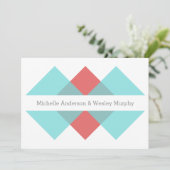 Invitation de mariage de triade géométrique rouge  (Debout devant)