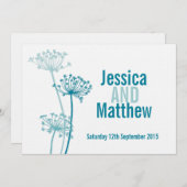 Invitation de mariage de vaches de fleurs modernes (Devant / Derrière)