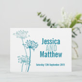 Invitation de mariage de vaches de fleurs modernes (Debout devant)