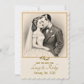 " INVITATION DE MARIAGE DE VINTAGE " (Devant)