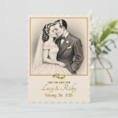 " INVITATION DE MARIAGE DE VINTAGE " (Debout devant)