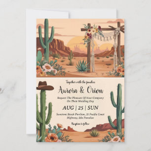invitation de mariage de wild western boho