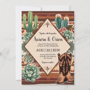invitation de mariage de wild western boho