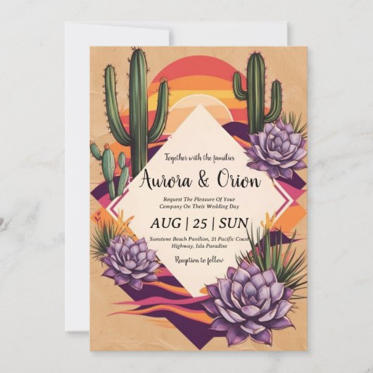 invitation de mariage de wild western boho (Devant)