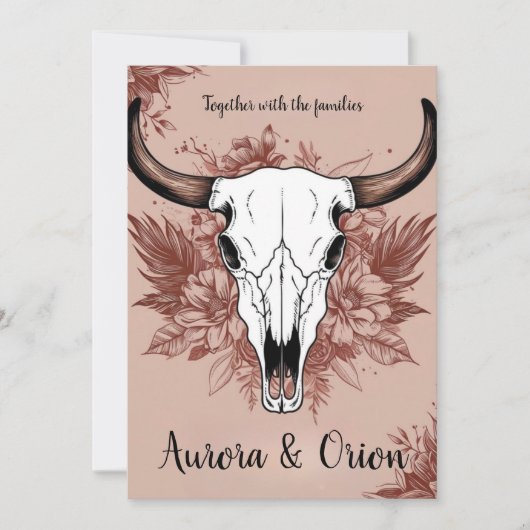 invitation de mariage de wild western boho (Devant)