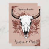 invitation de mariage de wild western boho (Devant / Derrière)