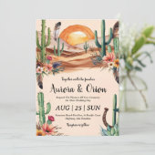 invitation de mariage de wild western boho (Debout devant)