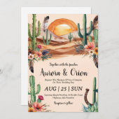 invitation de mariage de wild western boho (Devant / Derrière)