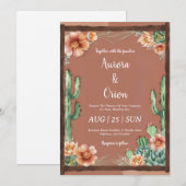 invitation de mariage de wild western boho (Devant / Derrière)