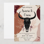 invitation de mariage de wild western boho (Devant / Derrière)