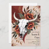 invitation de mariage de wild western boho (Devant / Derrière)