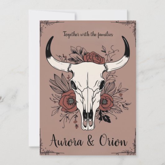 invitation de mariage de wild western boho (Devant)