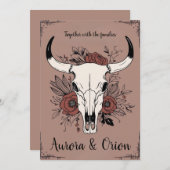 invitation de mariage de wild western boho (Devant / Derrière)