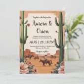 invitation de mariage de wild western boho (Debout devant)
