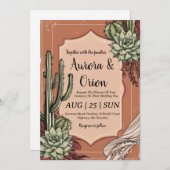 invitation de mariage de wild western boho (Devant / Derrière)