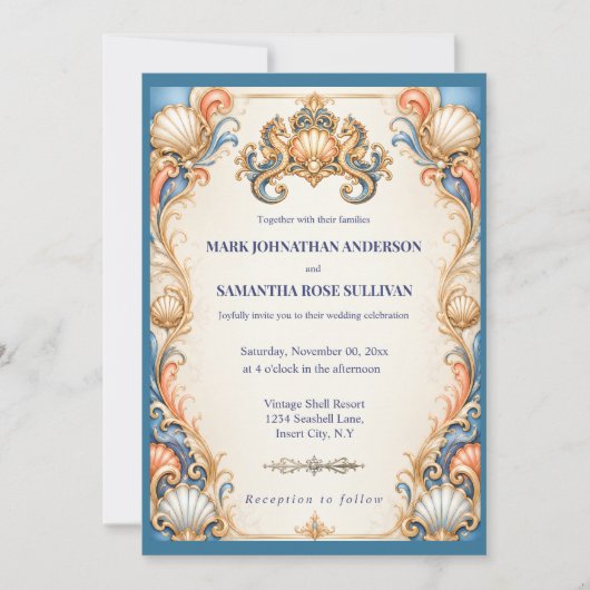 Invitation de mariage décorative de luxe avec hipp (Devant)
