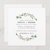 Invitation de mariage Deep Green Garden (Devant / Derrière)