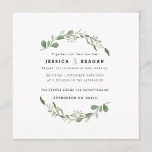 Invitation de mariage Deep Green Garden