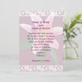 Invitation de mariage délicate avec lys Stargazer (Debout devant)