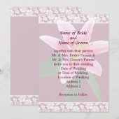 Invitation de mariage délicate avec lys Stargazer (Devant / Derrière)