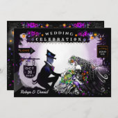 Invitation de mariage d'enchantement d'Halloween (Devant / Derrière)