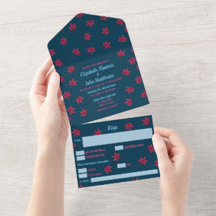 Invitation de mariage d'érable japonais automne