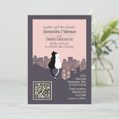 Invitation de mariage design avec QR code à thème (Debout devant)