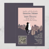 Invitation de mariage design avec QR code à thème (Devant / Derrière)