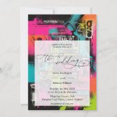 Invitation de mariage design de Neon Graffiti (Devant)