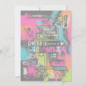 Invitation de mariage design de Neon Graffiti (Dos)