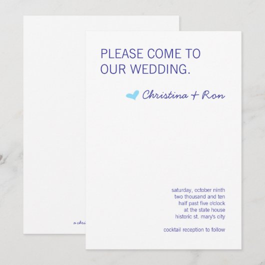 Invitation de mariage d'esprit libre (Devant / Derrière)