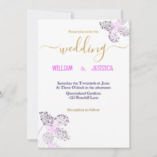 Invitation de mariage dessin botanique moderne