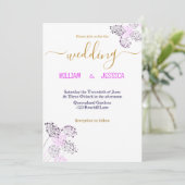 Invitation de mariage dessin botanique moderne (Debout devant)
