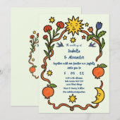 Invitation de mariage dessinée à la main (Devant / Derrière)