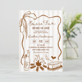 Invitation de mariage dessinée à la main avec S'mo (Debout devant)