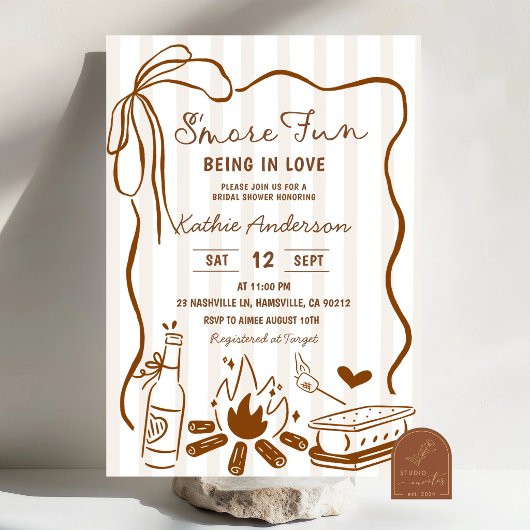 Invitation de mariage dessinée à la main avec S'mo