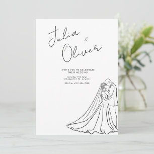 Invitation de mariage dessinée à la main Mariage m