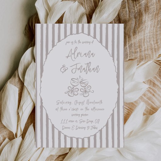 Invitation de mariage dessinée à la main minimale